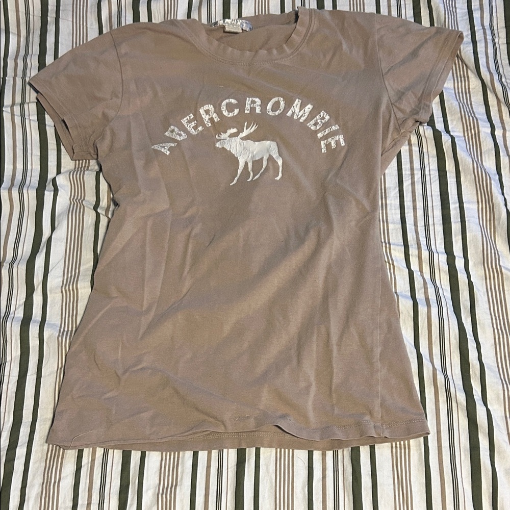 Abercrombie & Fitch Tan Moose Graphic Tee